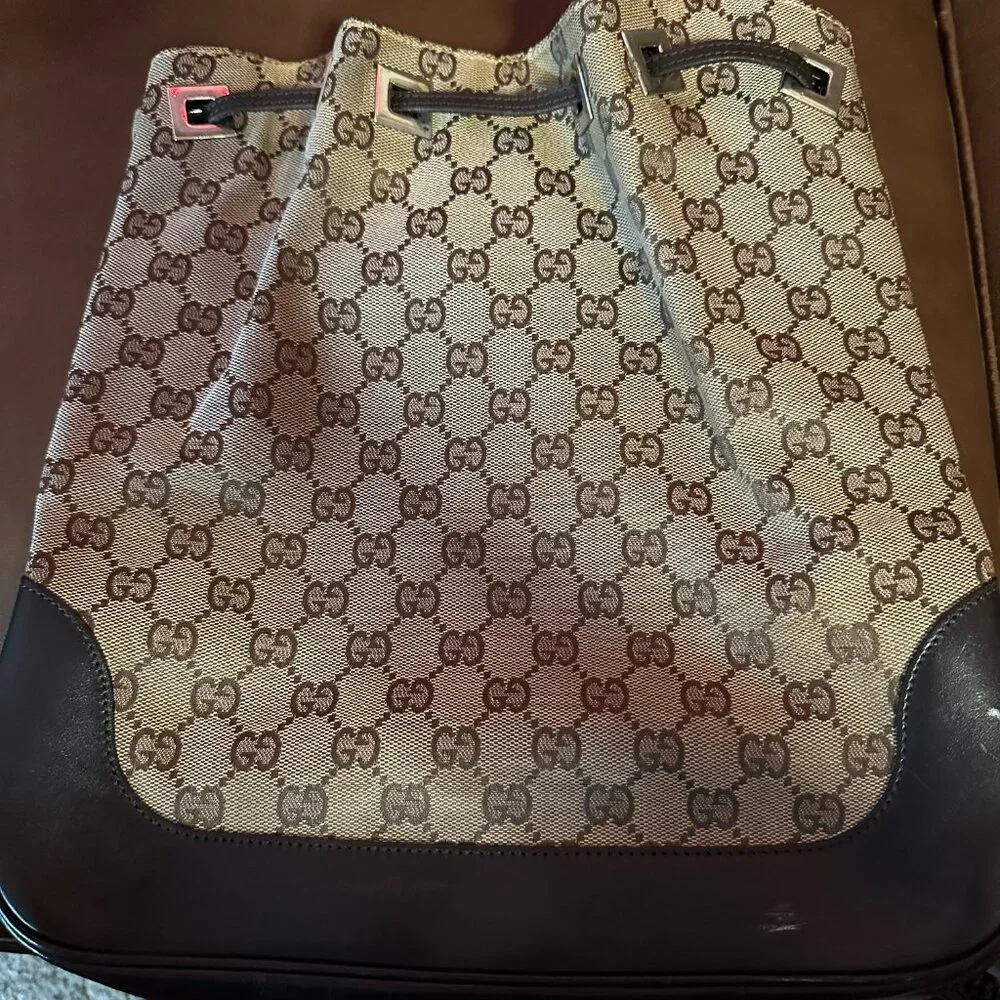 Gucci GG Pattern Rucksack Drawstring Backpack - Picture 6 of 16